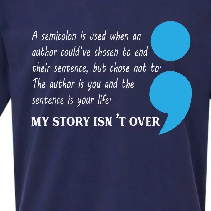 Semicolon Suicide Prevention Awareness Sueded Cloud Jersey T-Shirt