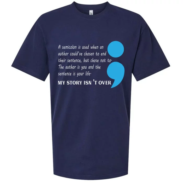 Semicolon Suicide Prevention Awareness Sueded Cloud Jersey T-Shirt