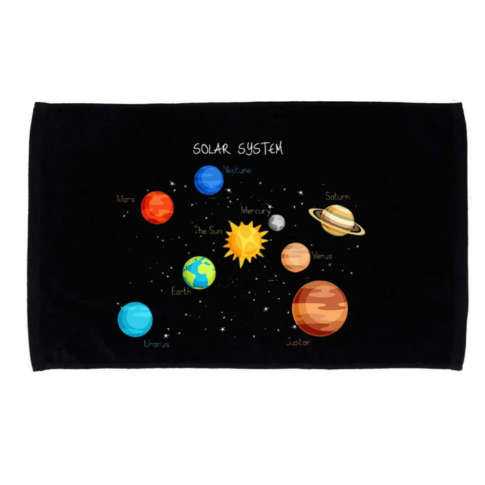 Solar System Planets Sun Space And Science Microfiber Hand Towel