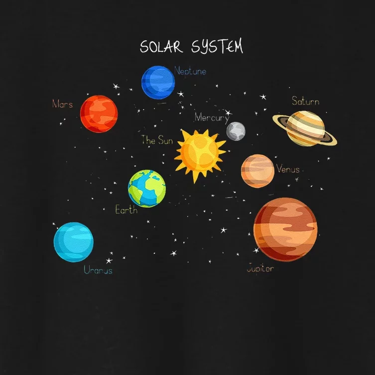 Solar System Planets Sun Space And Science Women's Crop Top Tee