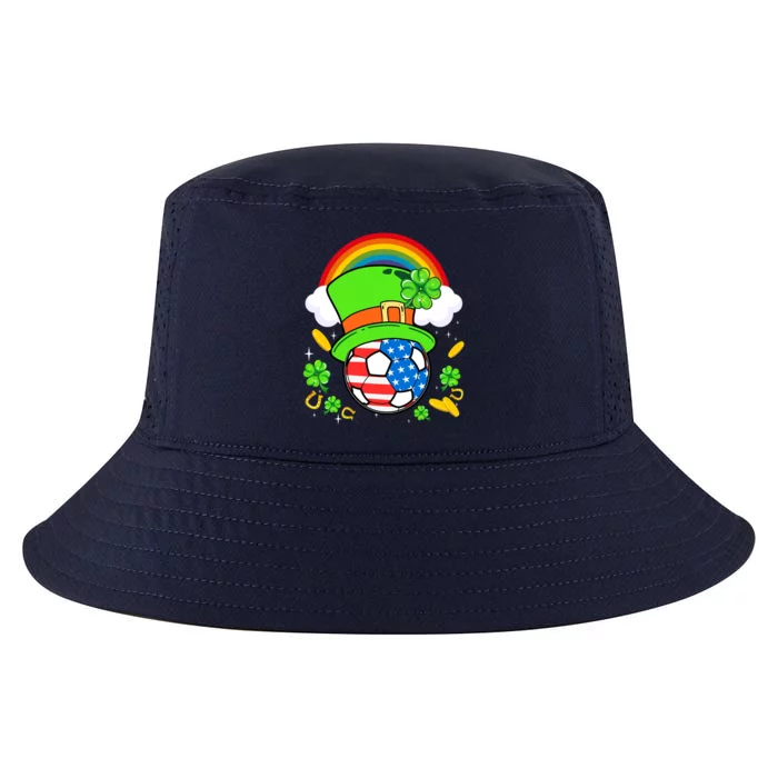 Soccer St Patricks Day Usa Flag Rainbow Shamrock Clover Meaningful Gift Cool Comfort Performance Bucket Hat