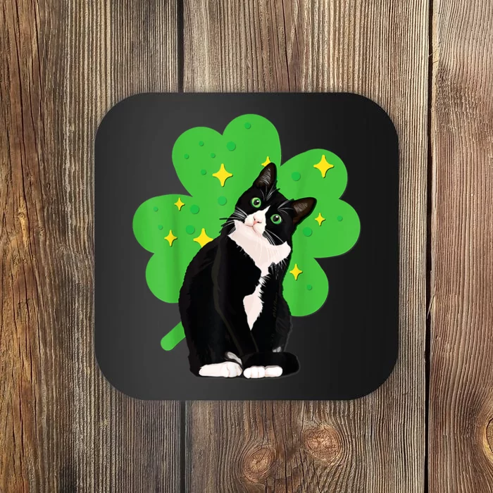 St Saint Patrick's Day Tuxedo Cat Costume Coaster