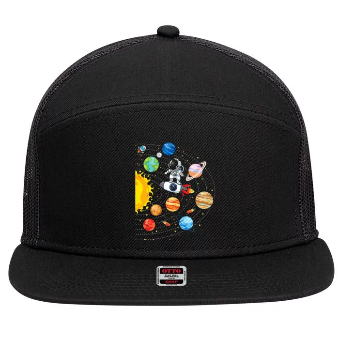 Solar System Planets Science Space Astronaut Universe Galaxy 7 Panel Mesh Trucker Snapback Hat