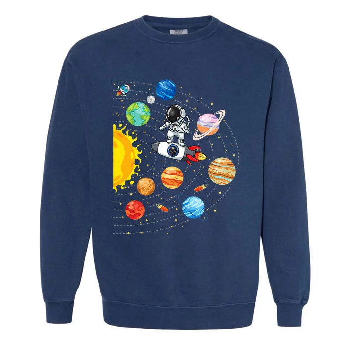 Solar System Planets Science Space Astronaut Universe Galaxy Garment-Dyed Sweatshirt