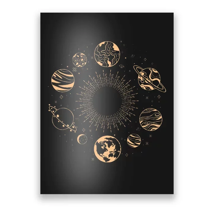 Solar System Planets Space Science Galaxy Astrology Universe Poster