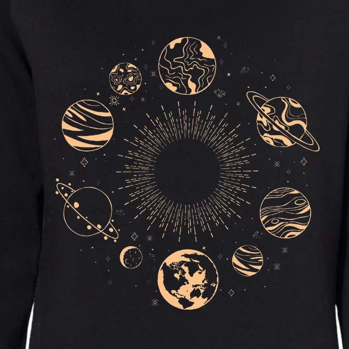 Solar System Planets Space Science Galaxy Astrology Universe Womens California Wash Sweatshirt