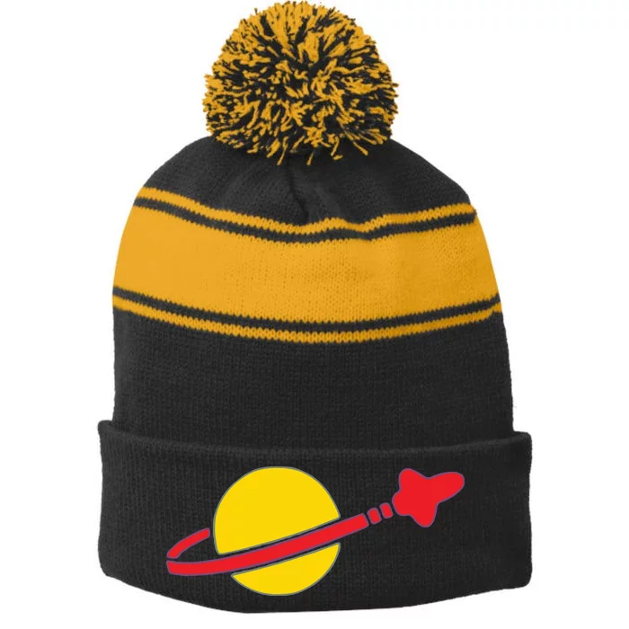 Spaceman Stripe Pom Pom Beanie