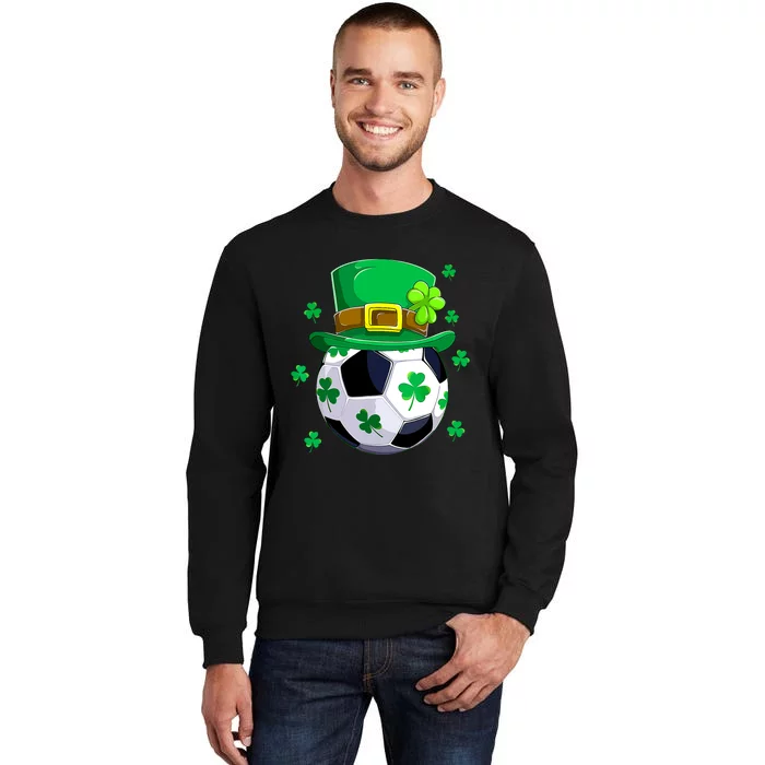 Soccer St Patricks Day Leprechaun Shamrock Tall Sweatshirt