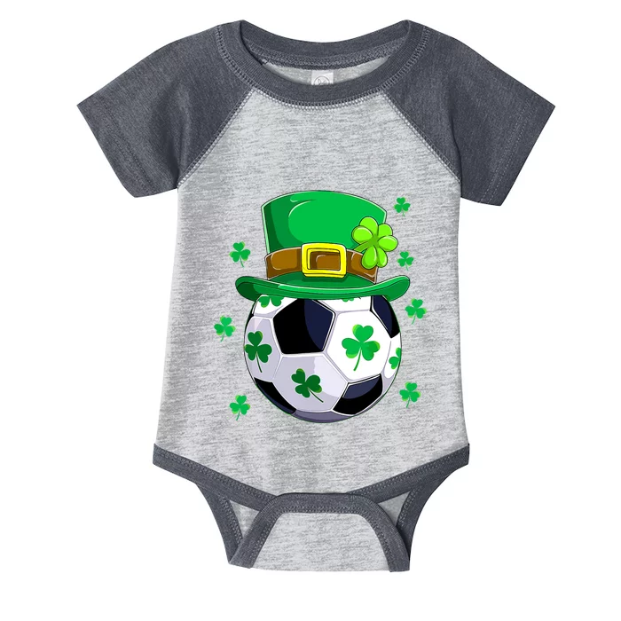 Soccer St Patricks Day Leprechaun Shamrock Infant Baby Jersey Bodysuit