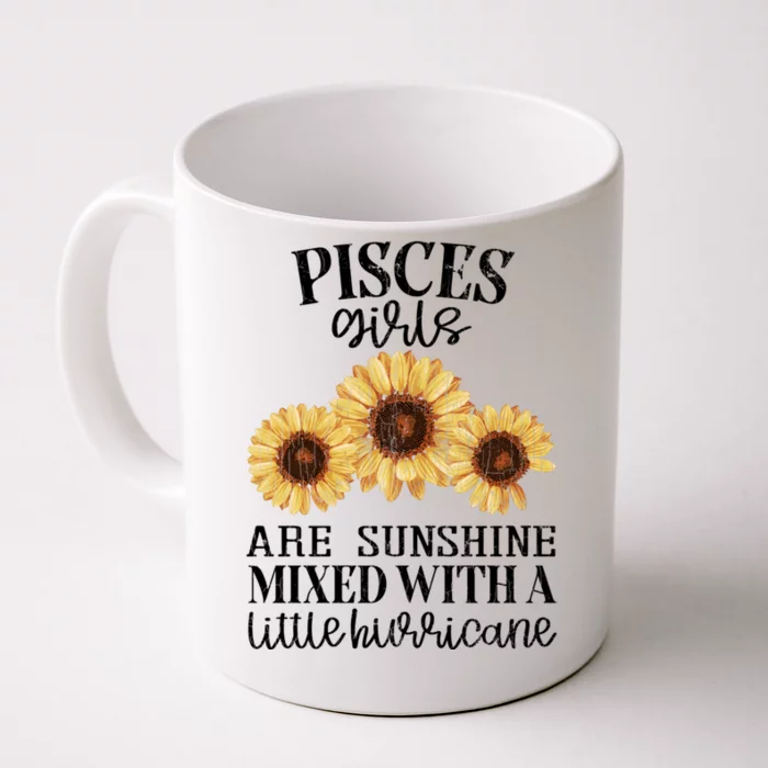 Sunflower Sunshine Pisces Funny Zodiac Sign Graphic Gift Front & Back Coffee Mug