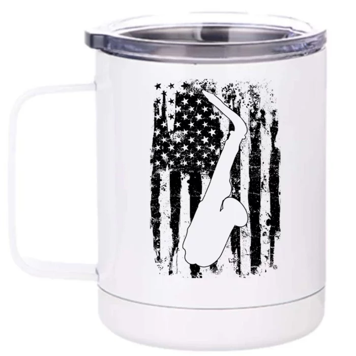 Saxophone Sax Player Vintage Gift Funny Gift Front & Back 12oz Stainless Steel Tumbler Cup