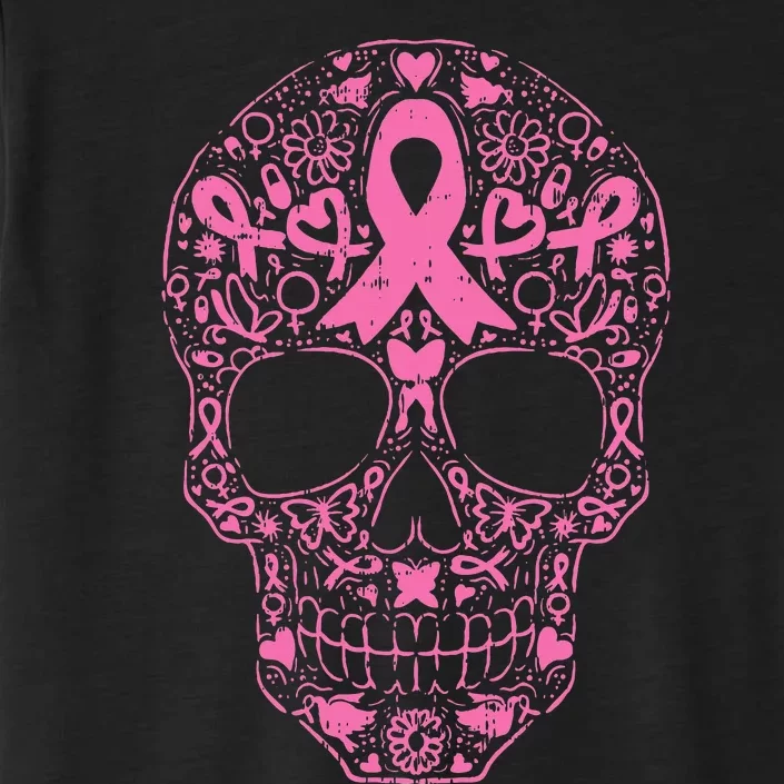 Sugar Skull P.I.N.K Ribbon Calavera Breast Cancer ChromaSoft Performance T-Shirt