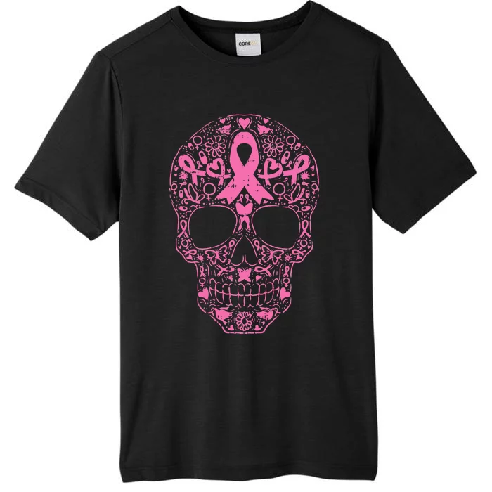 Sugar Skull P.I.N.K Ribbon Calavera Breast Cancer ChromaSoft Performance T-Shirt