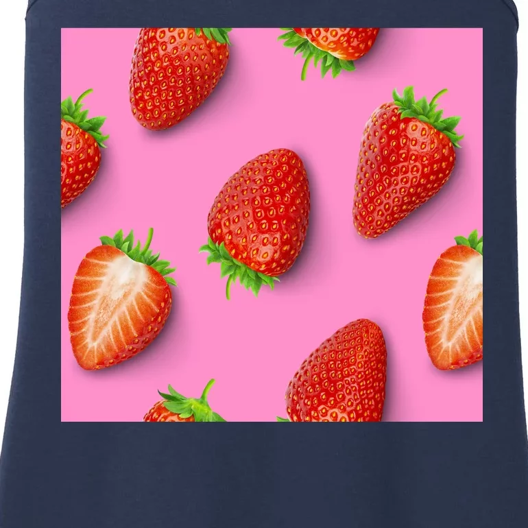 Strawberry seamless pattern Ladies Essential Tank