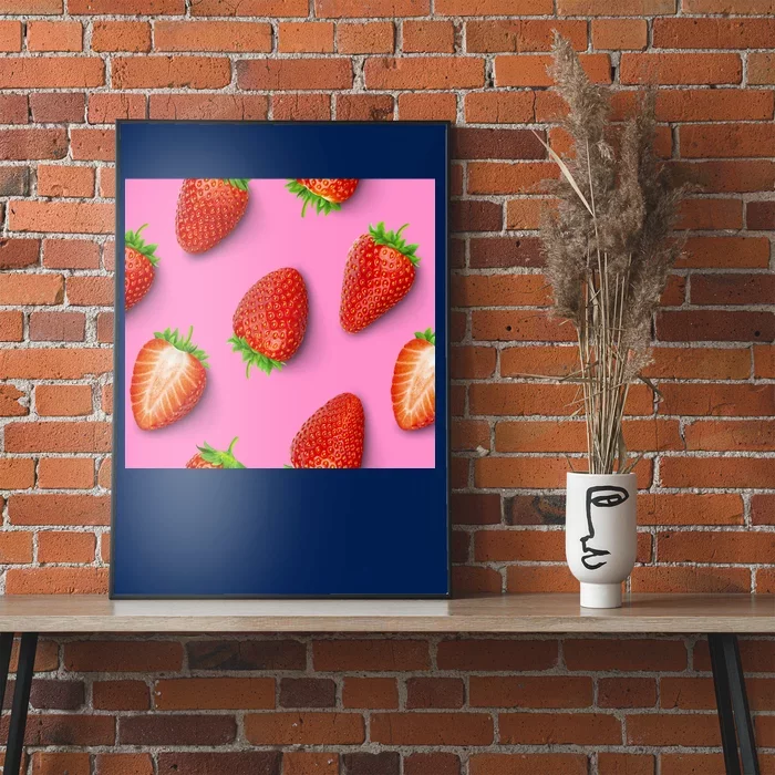 Strawberry seamless pattern Poster