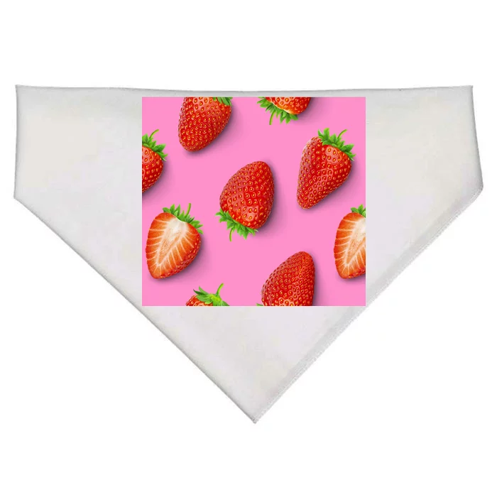 Strawberry seamless pattern USA-Made Doggie Bandana