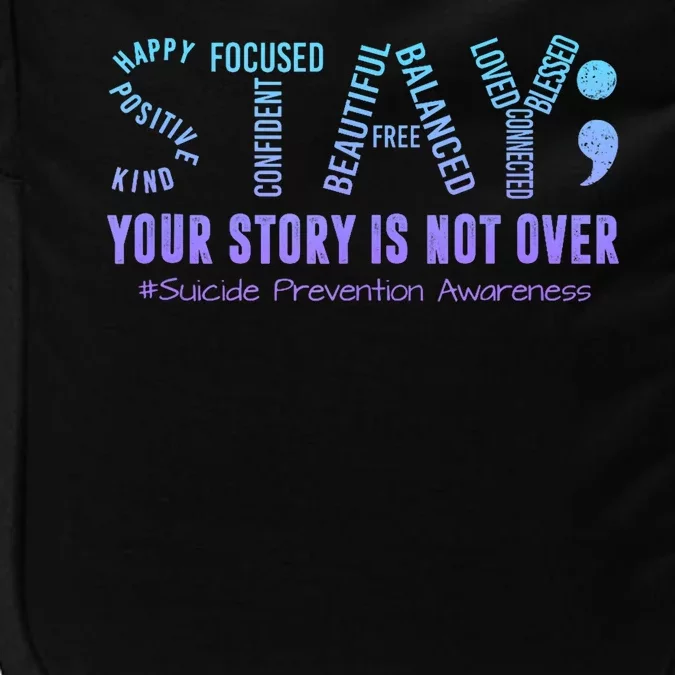 Stay Suicide Prevention Awareness Month Teal & Purple Ribbon Impact Tech Backpack