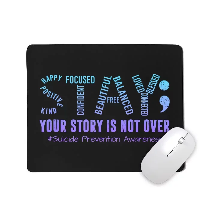 Stay Suicide Prevention Awareness Month Teal & Purple Ribbon Mousepad