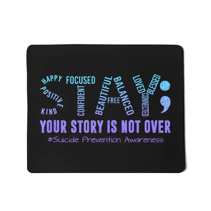 Stay Suicide Prevention Awareness Month Teal & Purple Ribbon Mousepad