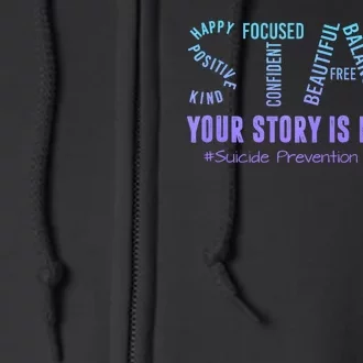 Stay Suicide Prevention Awareness Month Teal & Purple Ribbon Full Zip Hoodie