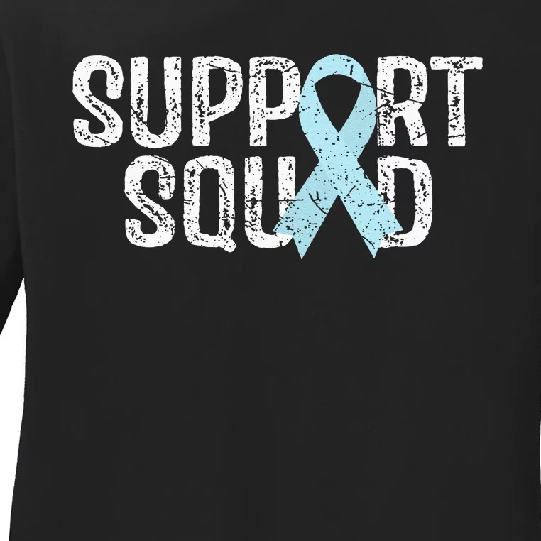 Support Squad Prostate Cancer Awareness Ladies Long Sleeve Shirt