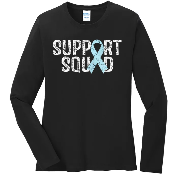 Support Squad Prostate Cancer Awareness Ladies Long Sleeve Shirt