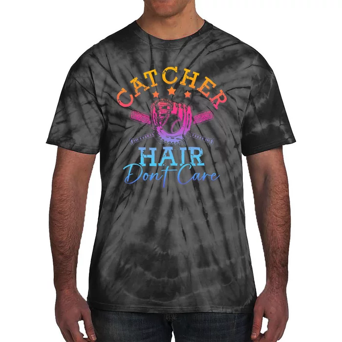 Softball Softball Player Softball Catcher Tie-Dye T-Shirt