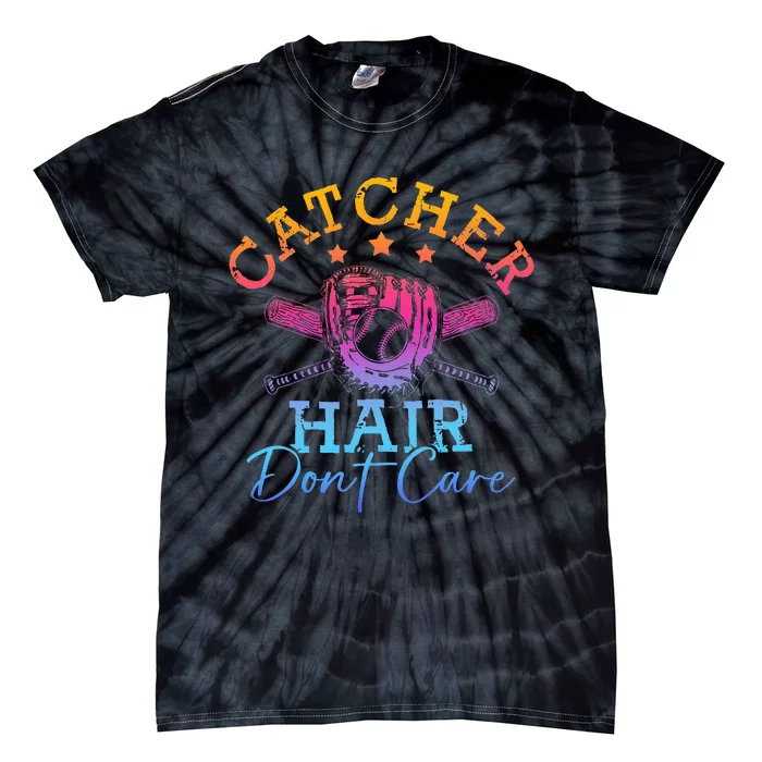 Softball Softball Player Softball Catcher Tie-Dye T-Shirt