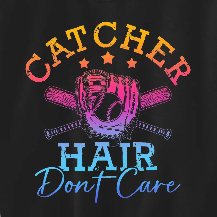 Softball Softball Player Softball Catcher Kids Sweatshirt