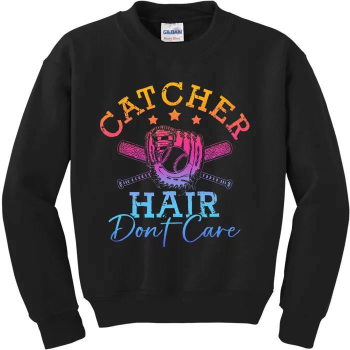 Softball Softball Player Softball Catcher Kids Sweatshirt