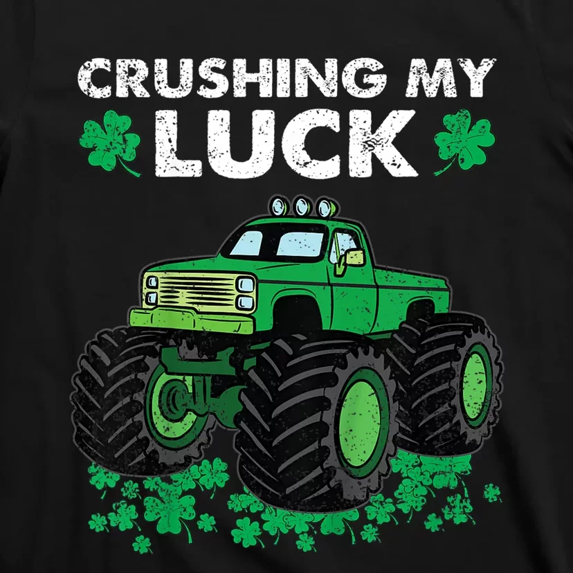 s St Patricks Day Boys s Crushing My Luck Monster Truck T-Shirt