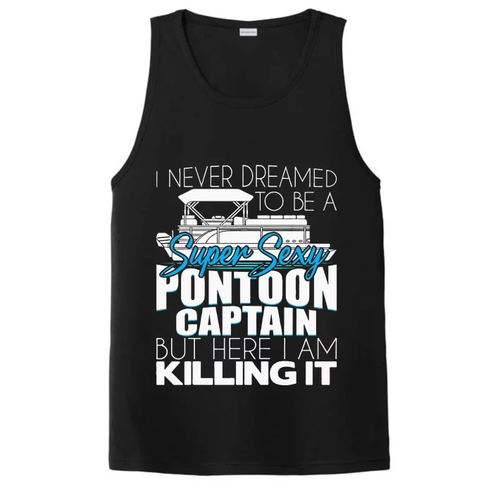 Super Sexy Pontoon Captain Funny Pontoon Boat Pontooning Performance Tank