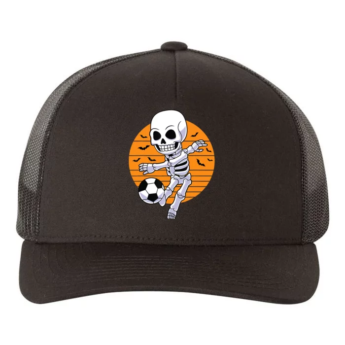 Skeleton Soccer Player Boy Funny Halloween Yupoong Adult 5-Panel Trucker Hat