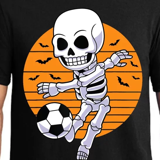 Skeleton Soccer Player Boy Funny Halloween Pajama Set