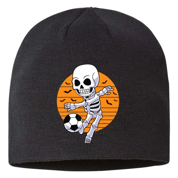 Skeleton Soccer Player Boy Funny Halloween 8 1/2in Sustainable Knit Beanie