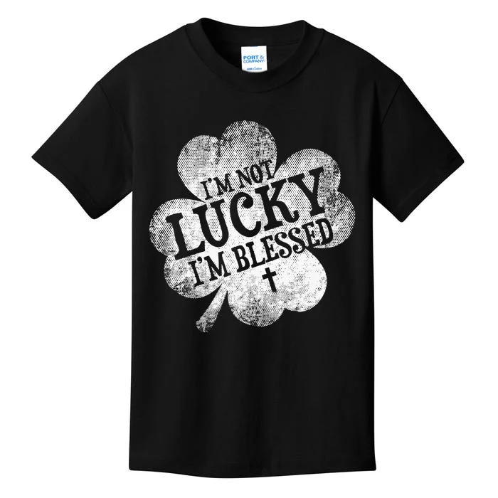 Shamrock St Patricks Day Not Lucky Blessed Christian Kids T-Shirt