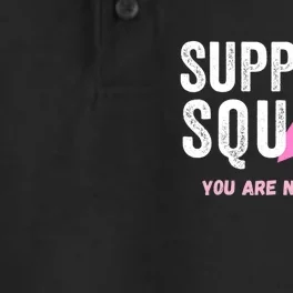 Support Squad Pink Ribbon Breast Cancer Awareness Dry Zone Grid Performance Polo