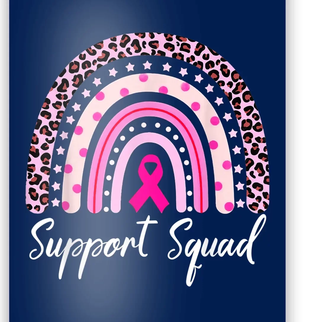 Support Squad Pink Rainbow Leopard Breast Cancer Awareness Poster