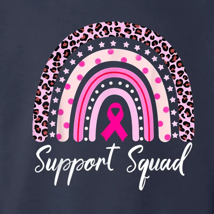 Support Squad Pink Rainbow Leopard Breast Cancer Awareness Toddler Hoodie