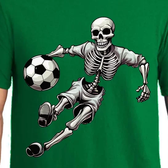 Soccer Skeleton Playing Soccer Halloween Skull Lover Pajama Set