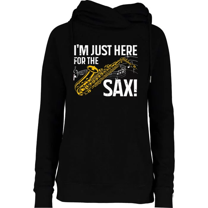 Saxophone Saxophone Player Jazz Womens Funnel Neck Pullover Hood