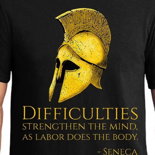 Stoicism Seneca Quote On Difficulties Stoic Philosophy Pajama Set