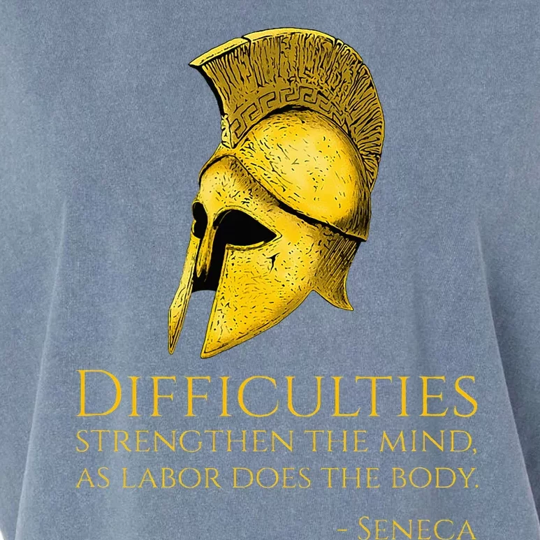 Stoicism Seneca Quote On Difficulties Stoic Philosophy Garment-Dyed Women's Muscle Tee