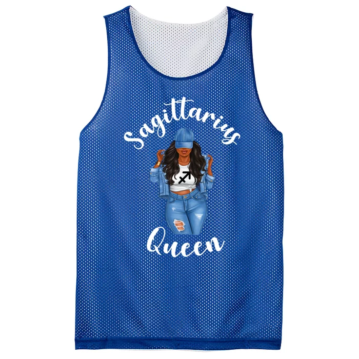 Streetwise Sagittarius Queen African American Black Gift Mesh Reversible Basketball Jersey Tank