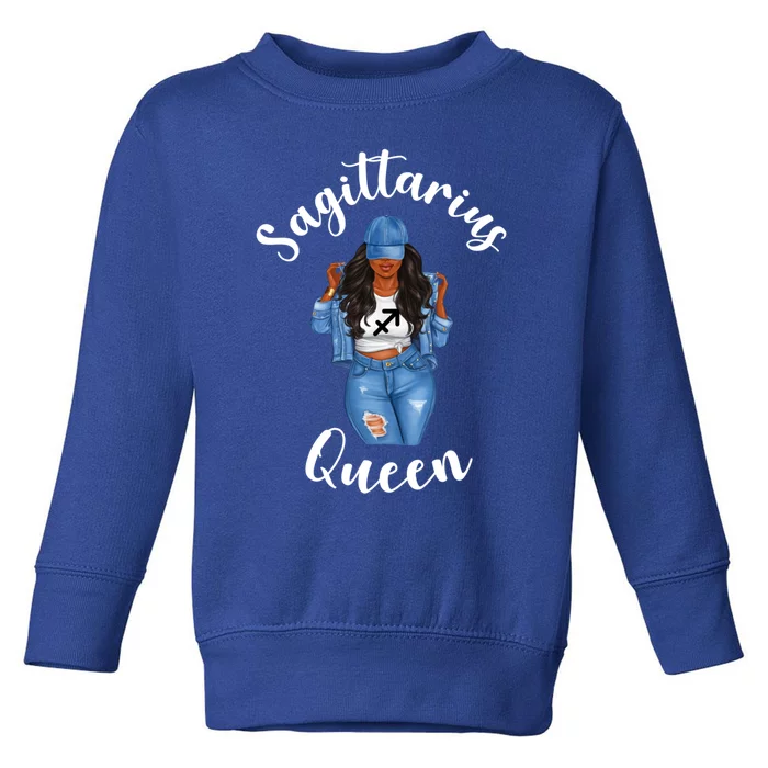 Streetwise Sagittarius Queen African American Black Gift Toddler Sweatshirt