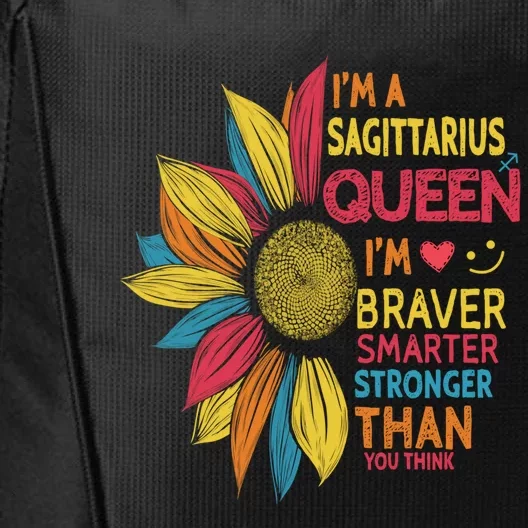 Sunflower Sagittarius Queen Sagittarius Zodiac Birthday Gift City Backpack