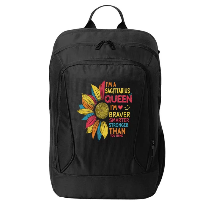 Sunflower Sagittarius Queen Sagittarius Zodiac Birthday Gift City Backpack