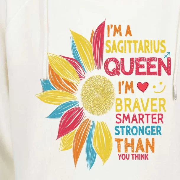 Sunflower Sagittarius Queen Sagittarius Zodiac Birthday Gift Womens Funnel Neck Pullover Hood