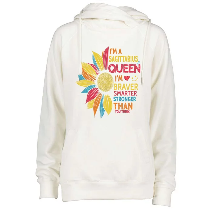 Sunflower Sagittarius Queen Sagittarius Zodiac Birthday Gift Womens Funnel Neck Pullover Hood