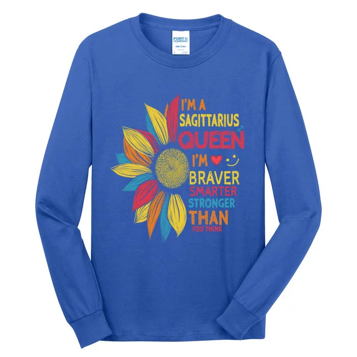 Sunflower Sagittarius Queen Sagittarius Zodiac Birthday Gift Tall Long Sleeve T-Shirt